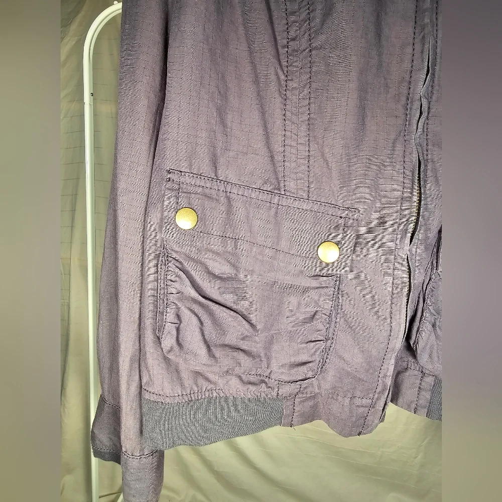 Dusty Blue Bomber Jacket - Picture 3 of 11